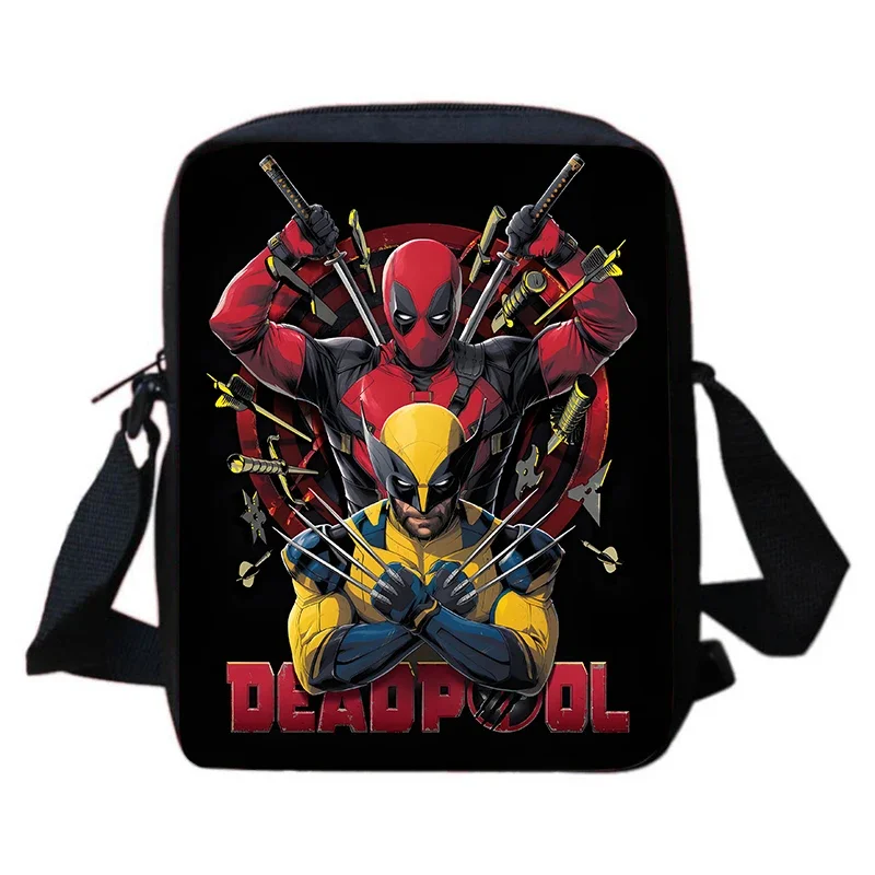 Menino meninas deadpools impresso dos desenhos animados ombro saco do mensageiro criança bolsa casual crianças saco de compras mochila para crianças