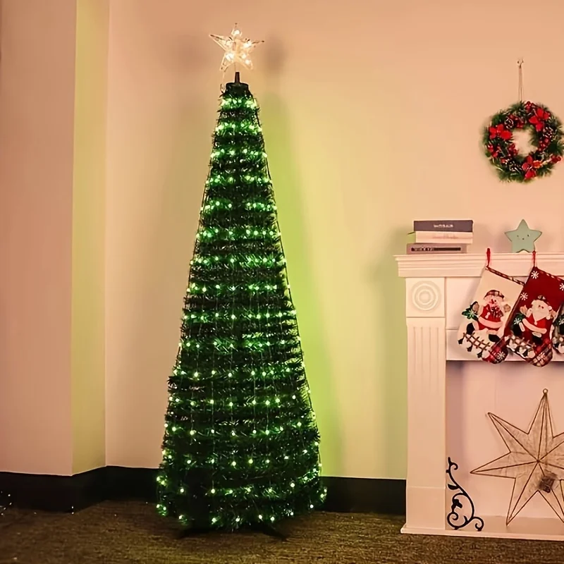 スマートクリスマスツリーライト リモコン＆アプリ制御 400個のRGB LEDビーズ 音楽同期タイマー付き ホリデークリスマスデコレーション用
