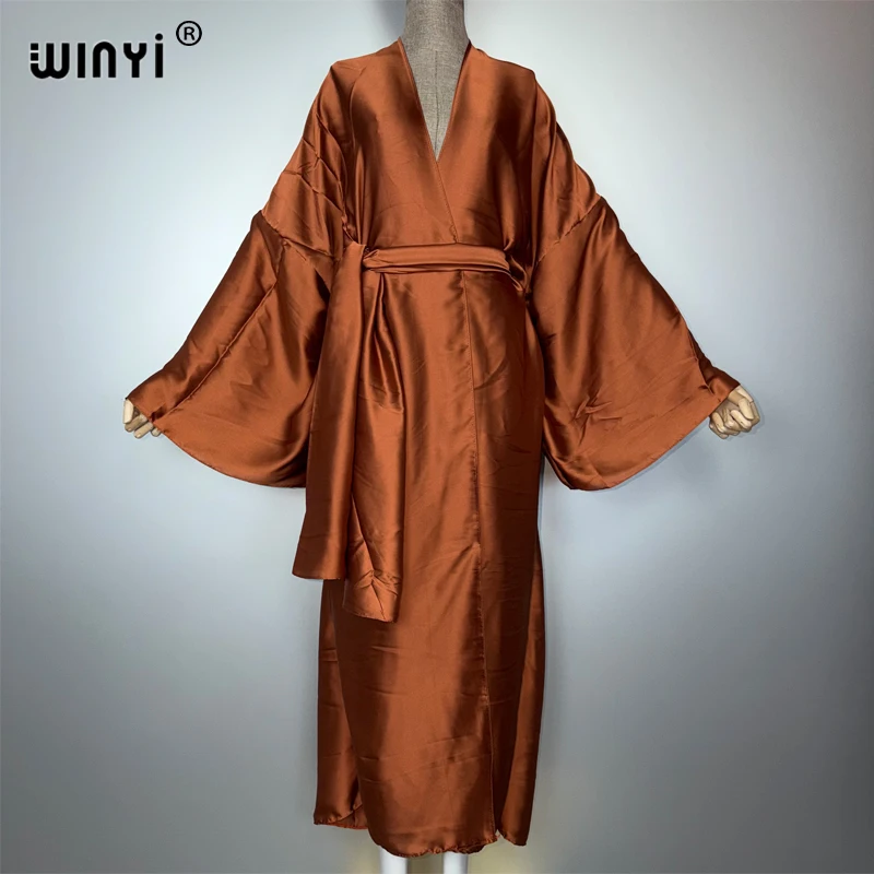 

Новое кимоно WINYI с поясом, кардиган, пляжная накидка в африканском стиле, сексуальные пляжные наряды для женщин, праздничные кафтаны, женская одежда, платья
