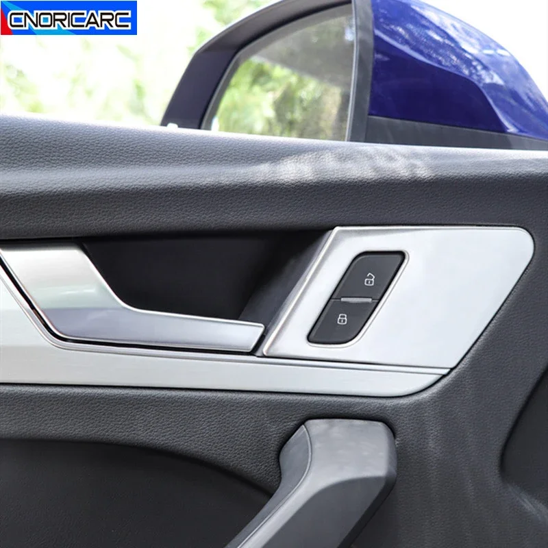 

Car Inner Door Handle Sequins Decoration Carbon Pattern Decal Trim For Audi Q5 FY 2018-2022 Stainless Steel Interior Accessories