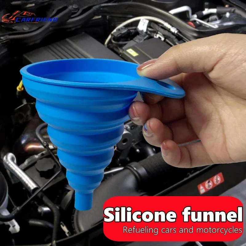 Foldable Car Engine Funnel Silicone Liquid Funnel Washer Engine Oil Petrol Change Tools for Motorcycle Car Acesssories