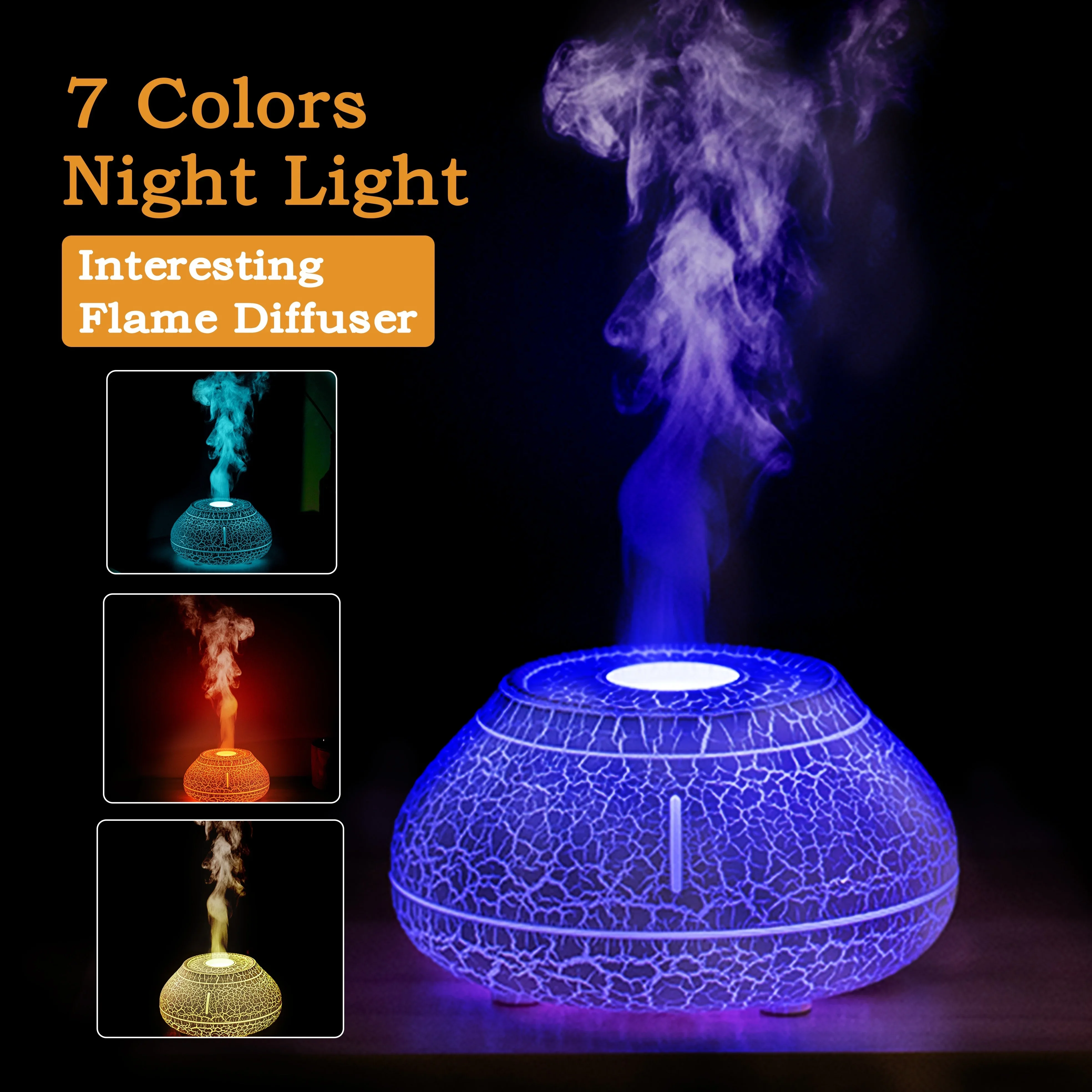 Creative Flame Aromatherapy Machine with Colorful Atmosphere Light and Essential Oil  - Perfect  Diffuser and Holiday Gift