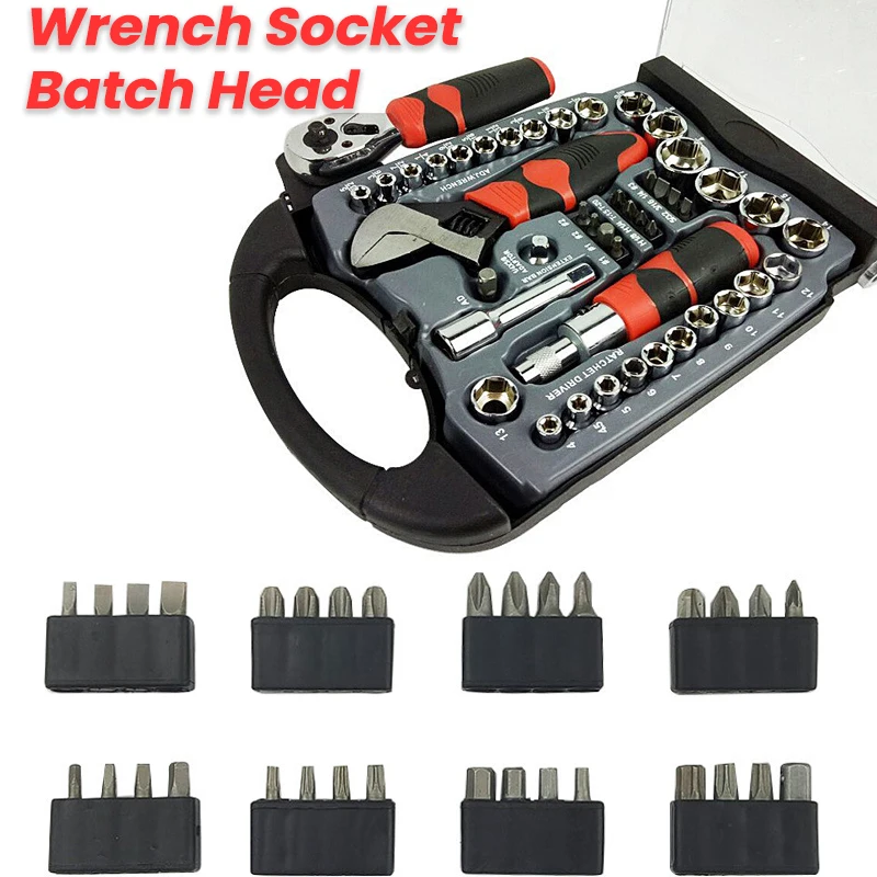 Wrench Socket Batch Head Multi-Purpose Socket Ratchet Wrench Irregular Screwdriver Head Combination Hardware Tool Set