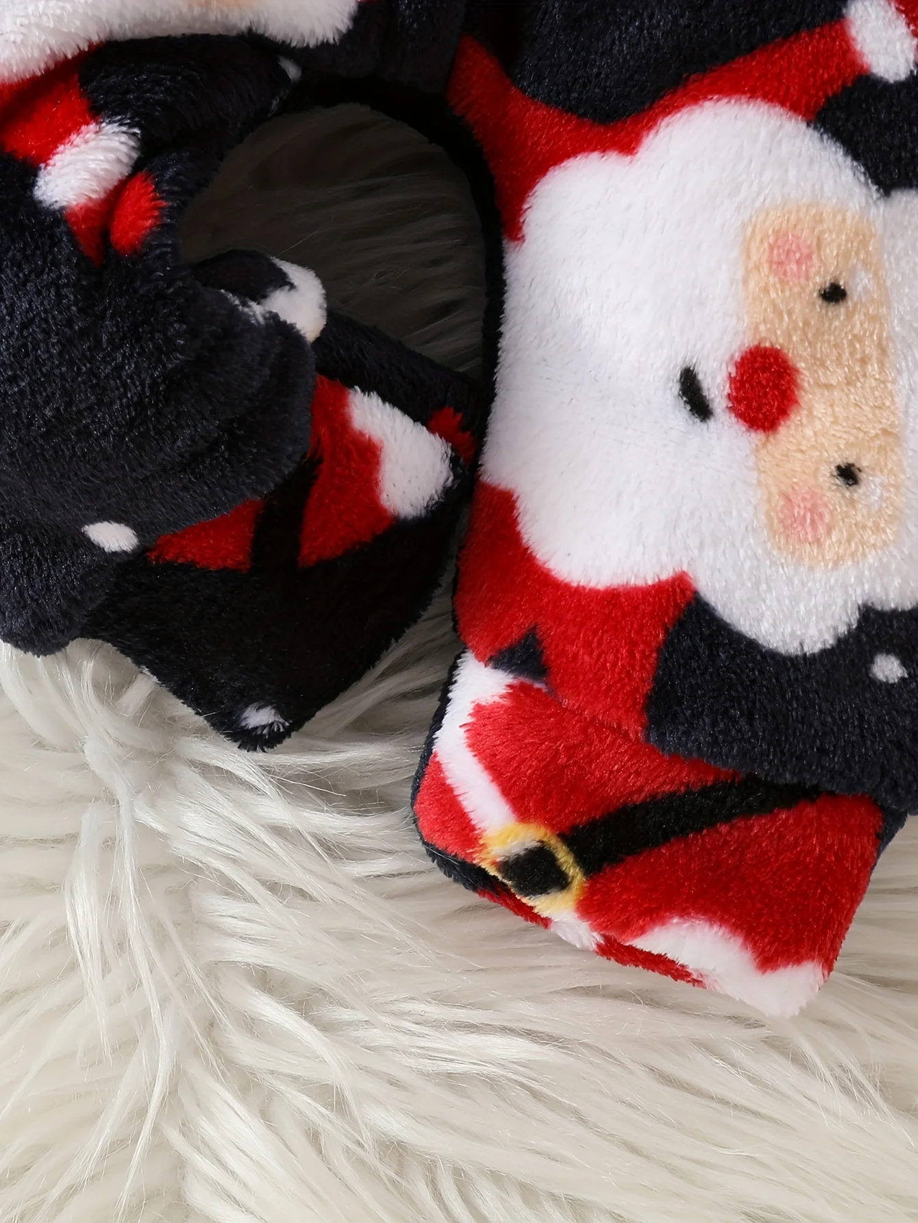 Baby 0-2 years old Autumn/Winter Christmas Cute Snowflake Santa cartoon pattern hooded furry crawling suit