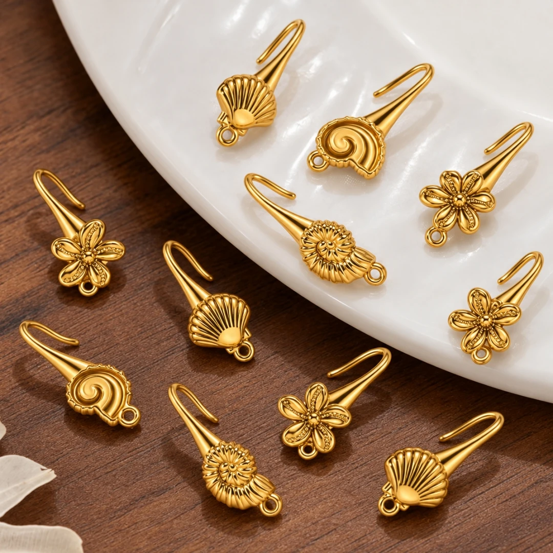 Jewelry Making Earring Supplies - 4 stuks/lot PVD roestvrijstalen oorhaakjes, oorbelonderdelen,