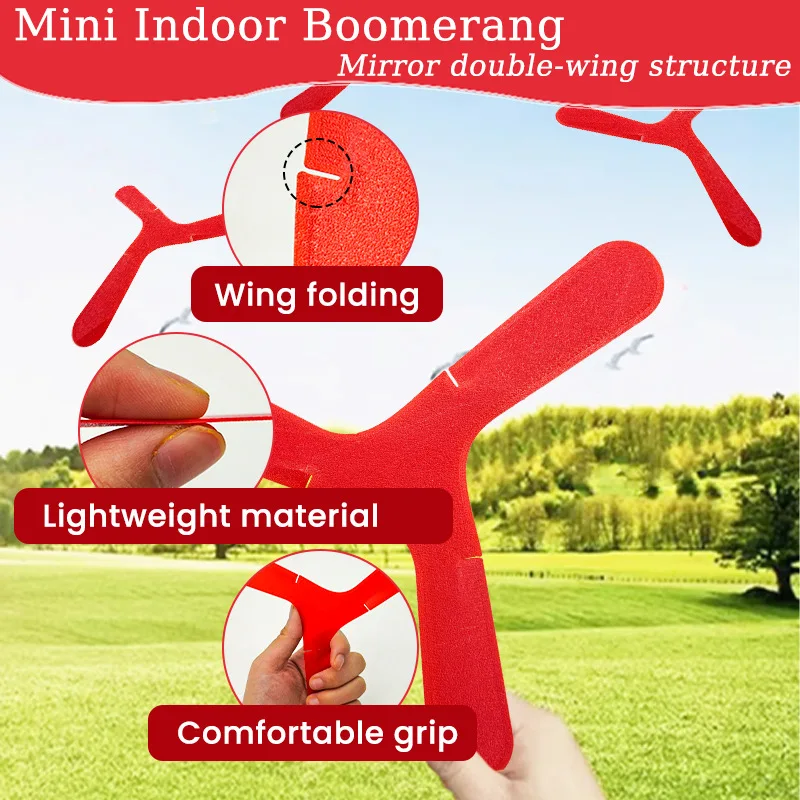 Mini Boomerang, um presente criativo e brinquedo de plástico, é divertido e pode ser jogado tanto por dentro e ao ar livre como esporte competitivo