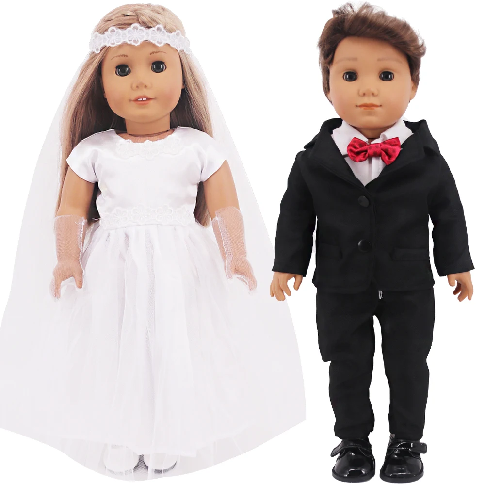 Western-style Clothes For Logan Boy Doll，Wedding Dress&Shoes For 18inch American&43Cm Baby Reborn Doll,Our Generation Toys Gift