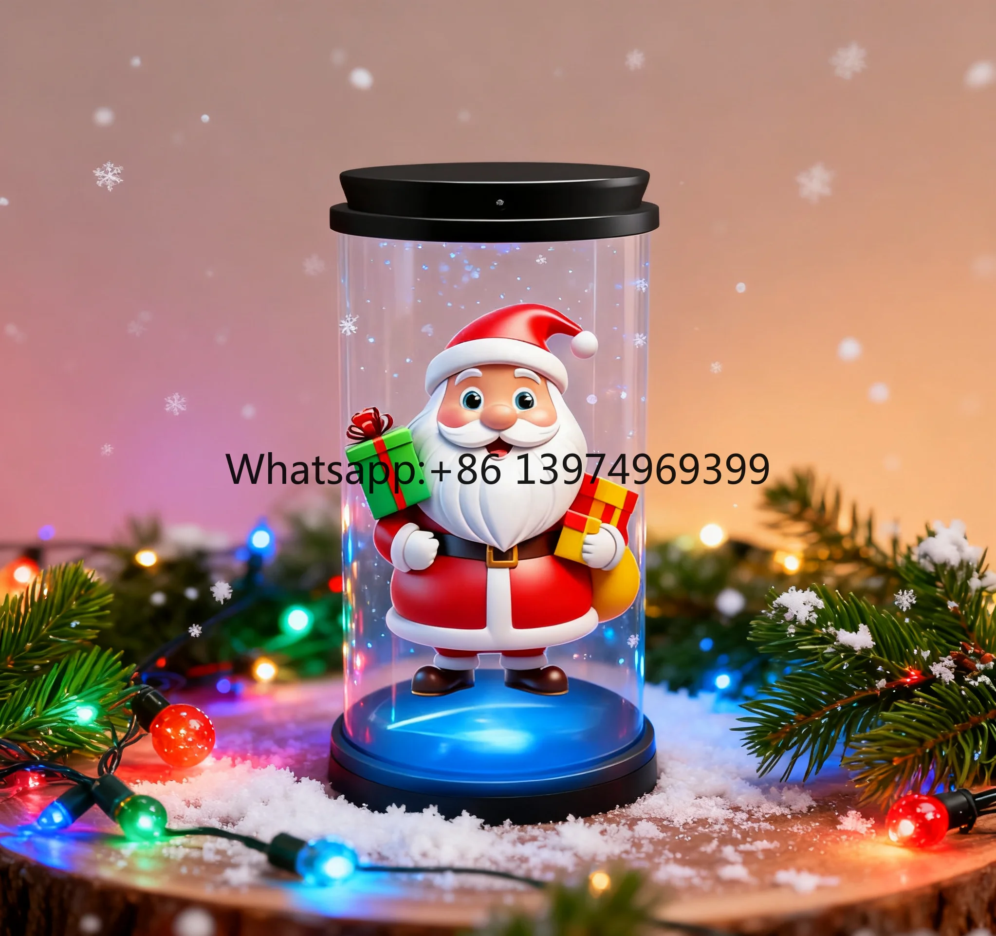 Hot Sale Handheld Christmas Gift 3D Hologram Animation Display Mini Portable 5inch Holo Tube Holographic Cylinder