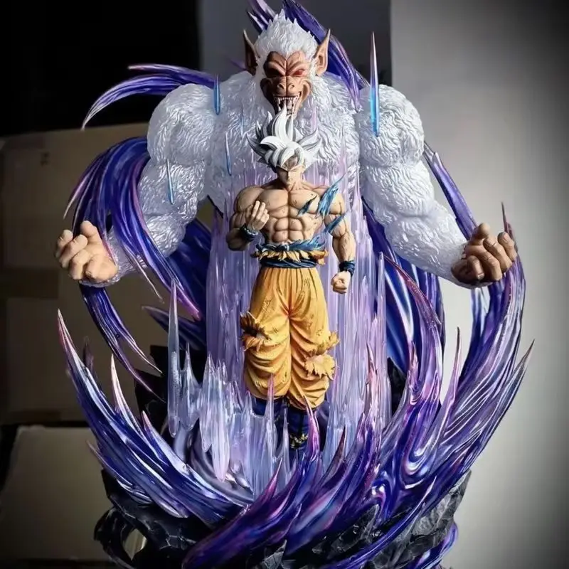 31cm Dragon Ball gran mono rey Son Goku figura de acción ultragrande estatua modelo juego postura de combate ornamento para coleccionistas