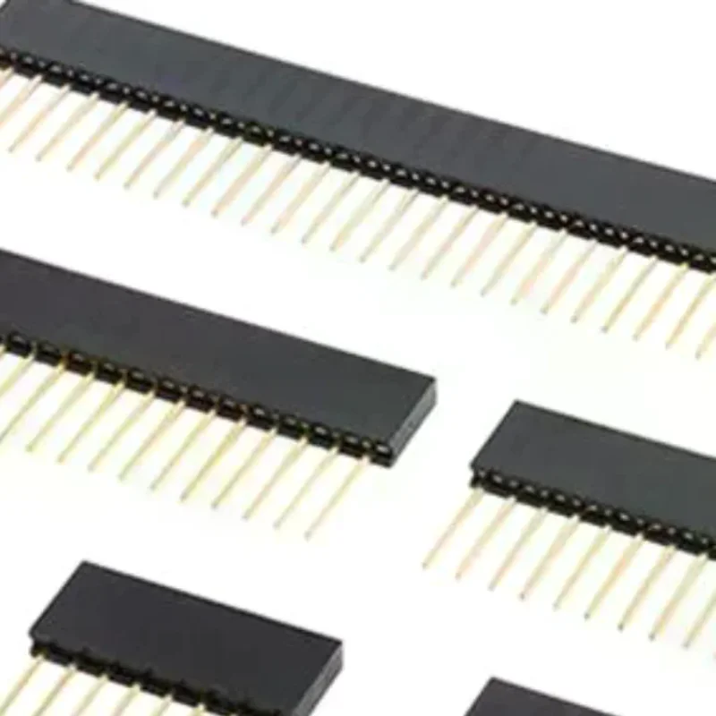 PCB Long Pin Header Female Socket 10Pcs 2.54mm Pitch 11mm Single Row for DIY Robotics Circuit Connection Projects