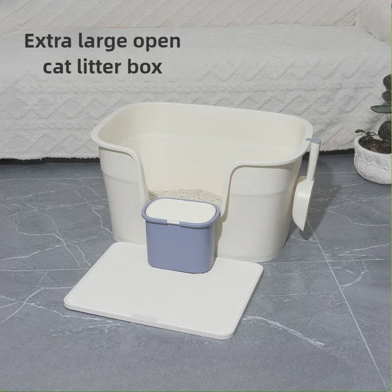 King Size Cat Litter Box Open Pet Toilet Splash-proof Semi-closed Cat Litter Box Pet Supplies