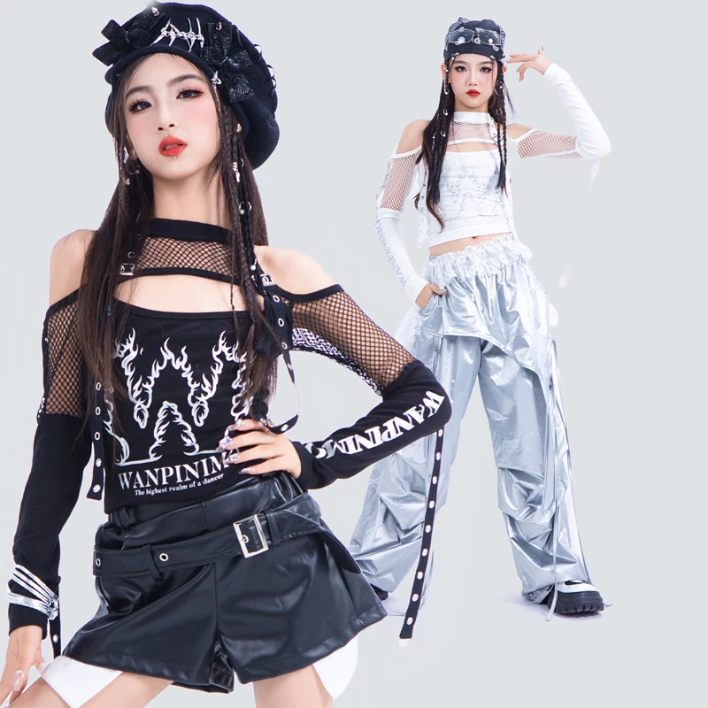 Mode Meisjes Jazzdans Outfits Kids Hip Hop Kleding Kinderen Ballroom Dans Kostuums Street Wear K-pop Kleding XS10806