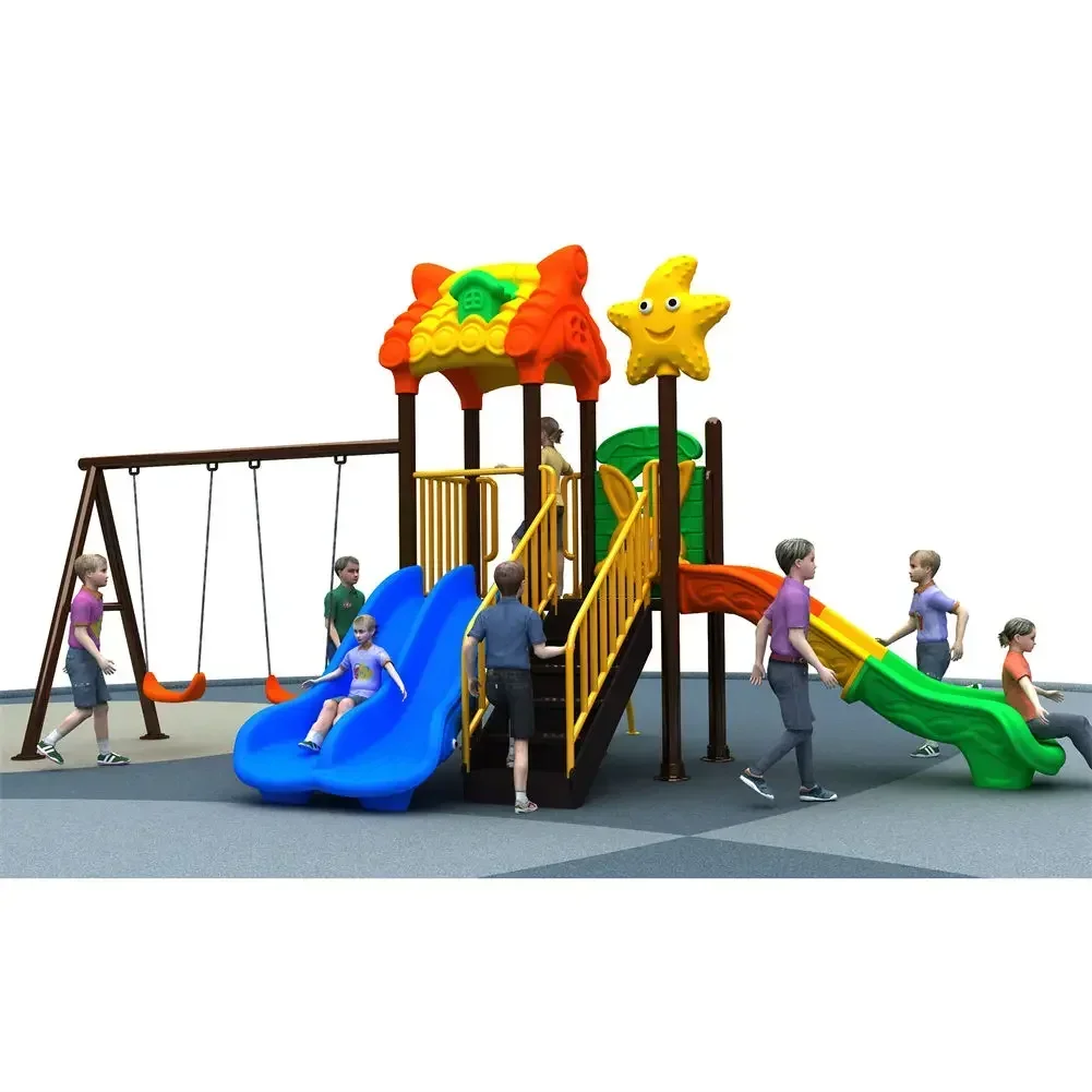 

Factory Price Backyard Kindergarten Play Set Equipment Kids Outdoor Playground Slide Swing Set