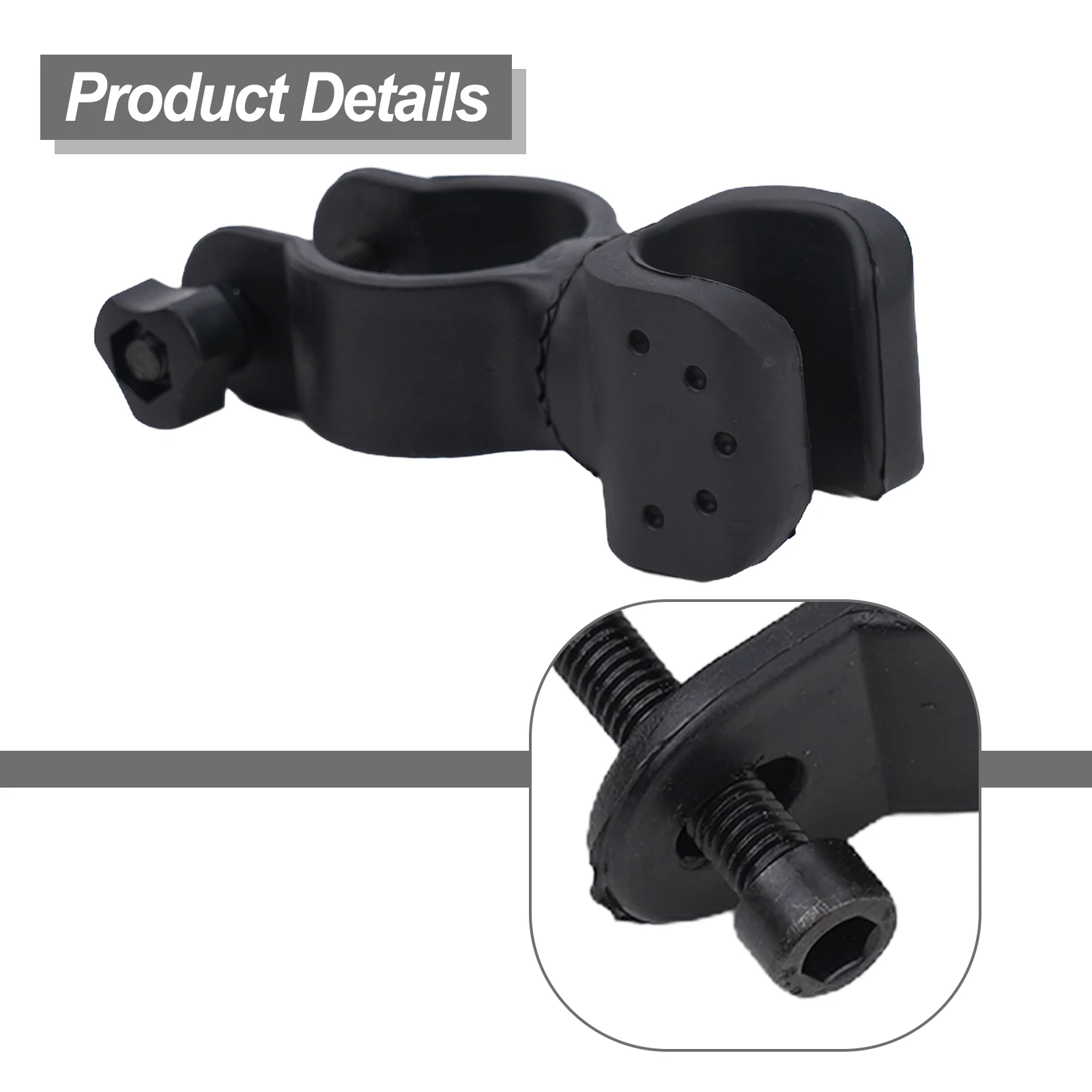 Useful Outdoor Flashlight Holder Handlebar Holder Full Control Handlebar Holder TPR+plastic 360 Rotation Black