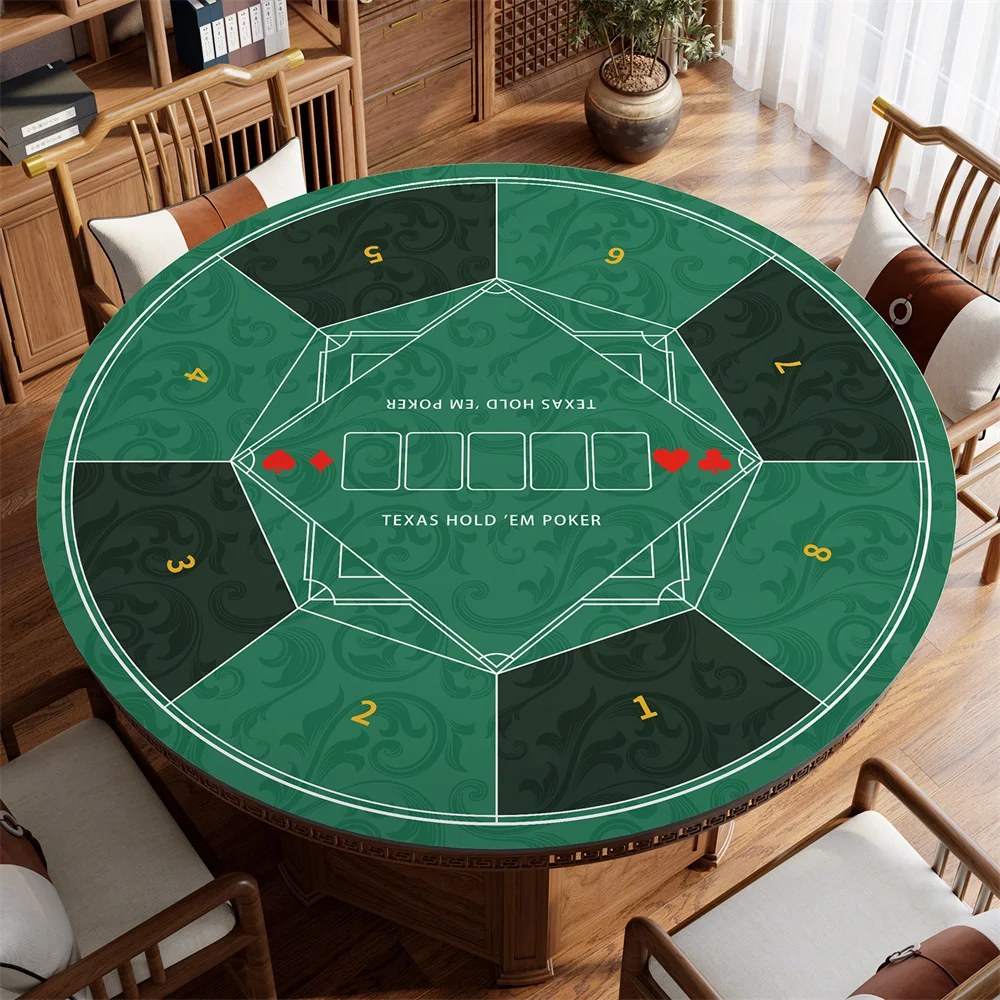 

Rubber Portable Casino Texas Poker Round Table Mat Entertainment Professional Mat Mahjong Board Games Table Mat Accessories