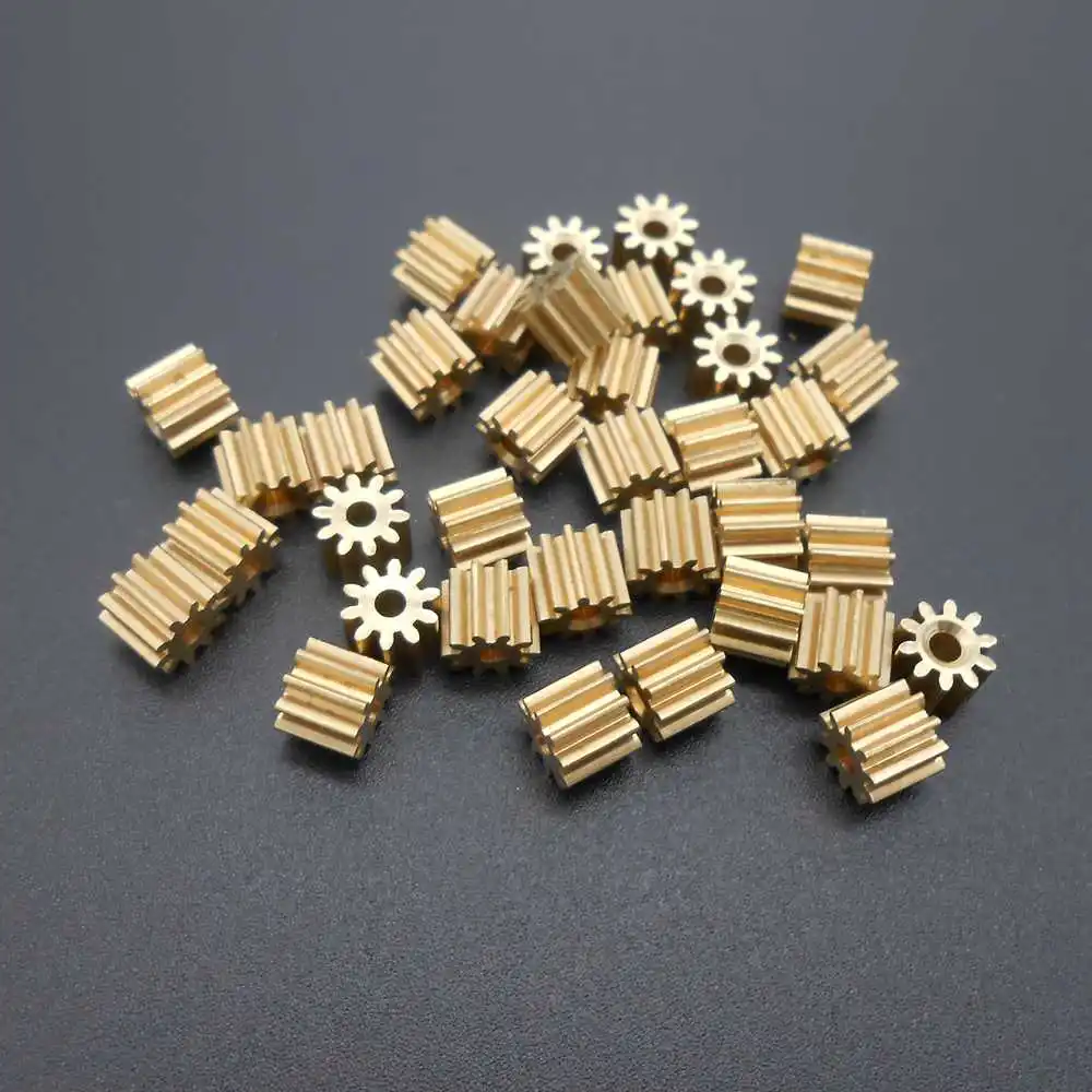 5PCS Multiple Bore Hole Sizes (1.48-3.16mm) & Heights (3-10mm) 0.5M 10T Brass Spur Pinion Gear - 6mm OD High-Precision 10 Teeth