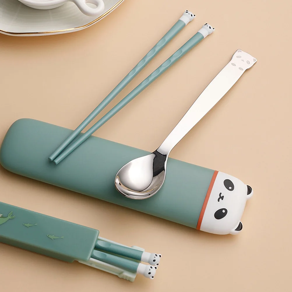 

Детский набор посуды из 3 предметов, аксессуары для столовых приборов в форме нержавеющей стали, портативный кухонный бар для кемпинга, пикника