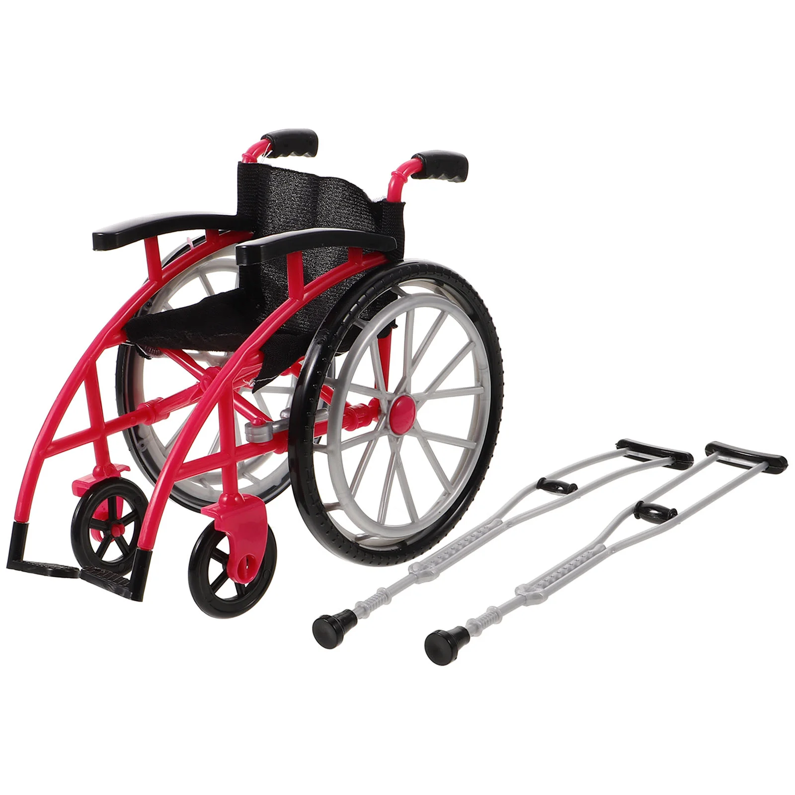 Toy Tots Toys Mini Crutch Model Dollhouse Accessory Wheelchair Set Plastic Simulation Decorative Realistic