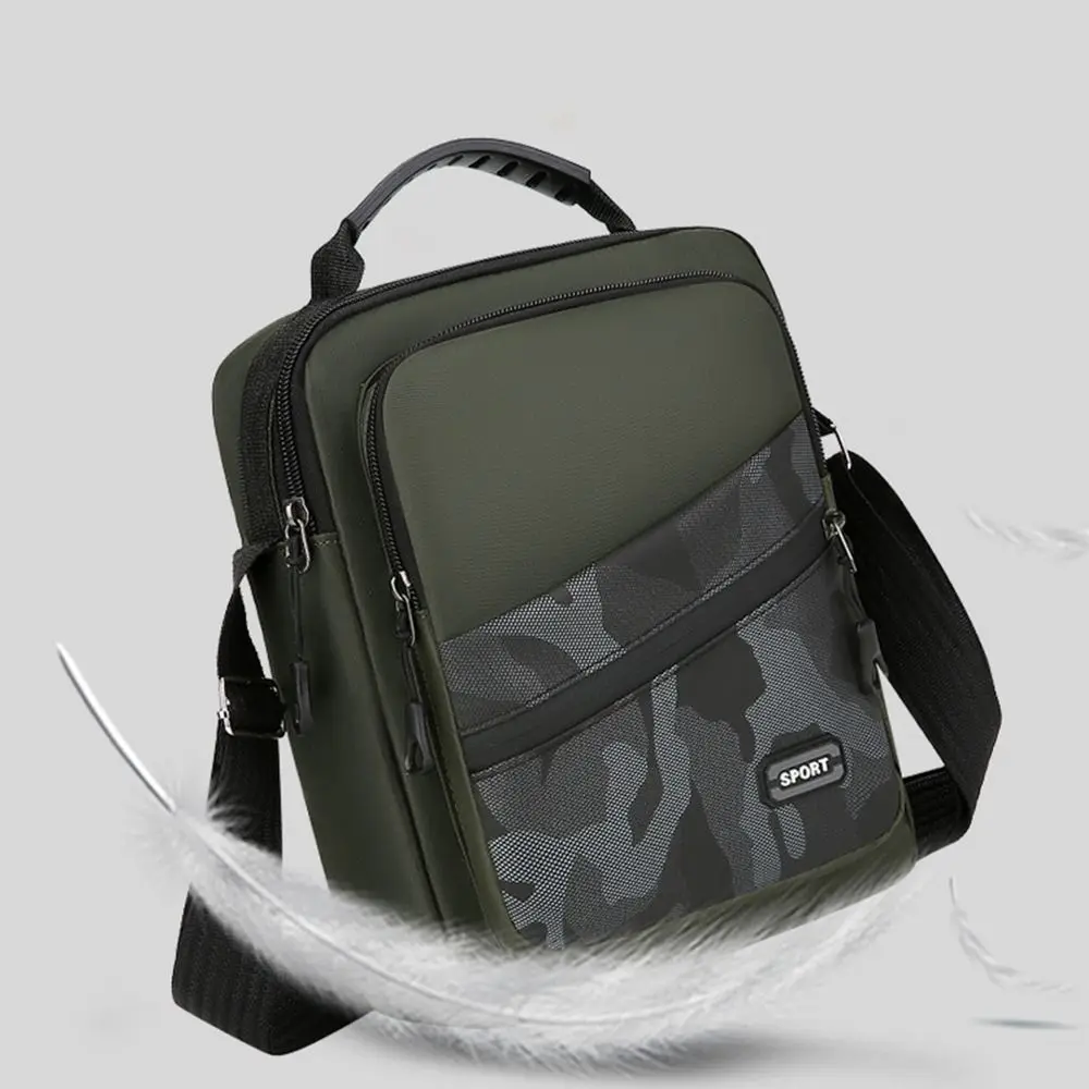 Bolsa transversal de grande capacidade para homens, bolsa impermeável, bolsa de ombro de nylon, moda multicamadas