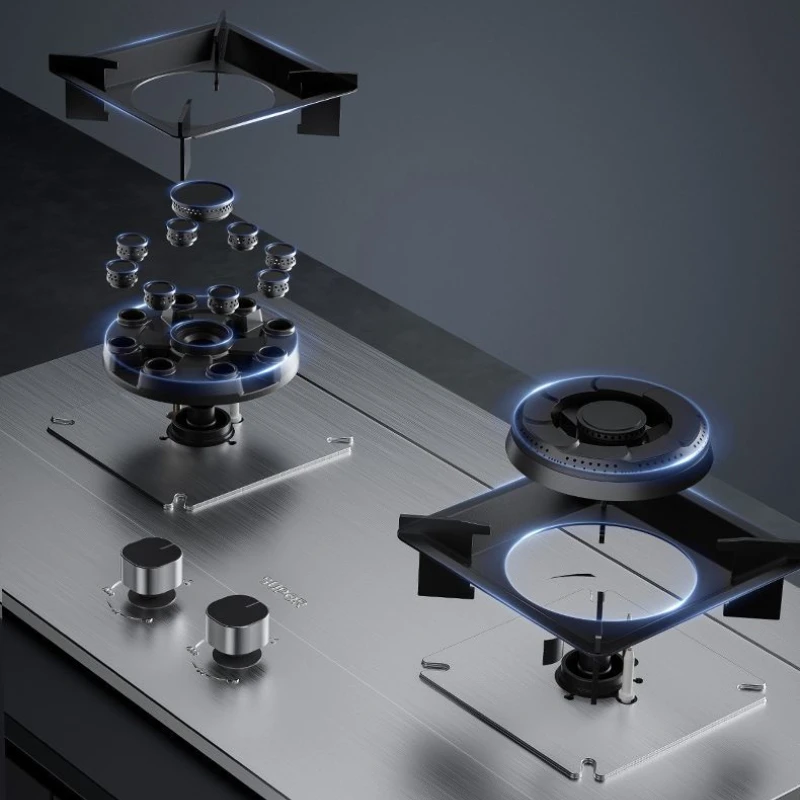 موقد غاز PS31 موقد Yuanyang تسعة تجويف موقد نار شرس غاز مزدوج منزلي جزءا لا يتجزأ من سطح المكتب