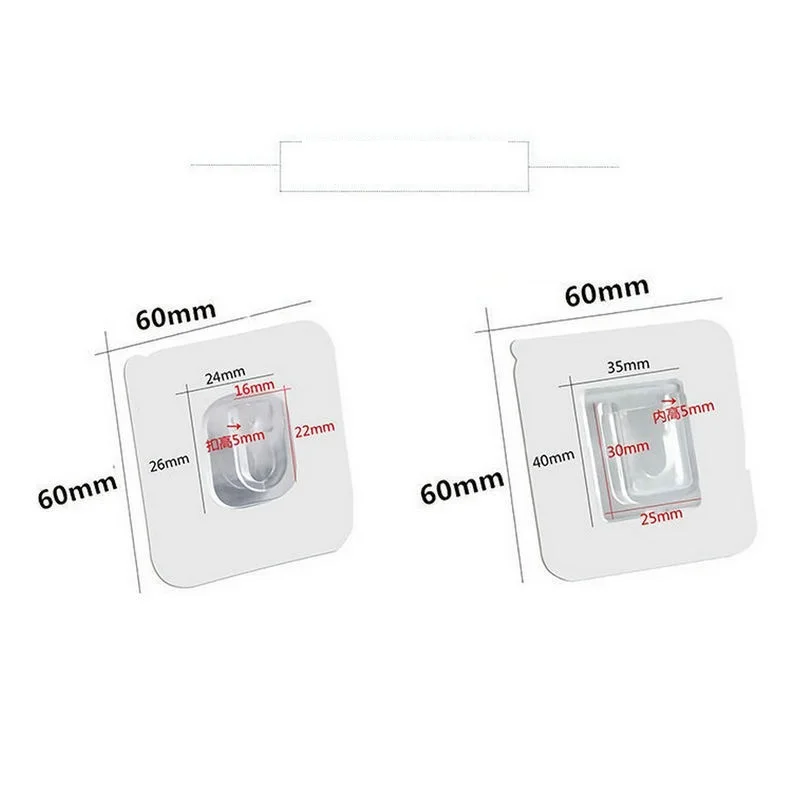 Double-Sided Adhesive Wall Hooks Hanger Strong Transparent Hooks Suction Cup Sucker Wall Storage Holder For Kitchen Bathroo