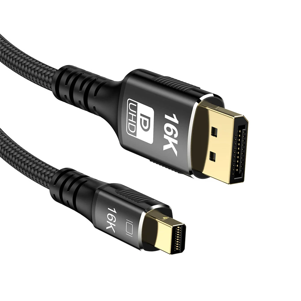 

Кабель Mini DisplayPort 2.1 Mini-DP 2.0–DP Кабель 16K 60 Гц УльтраHD UHD DP 1.4 8K 120 Гц Совместимый FreeSync Монитор G-Sync