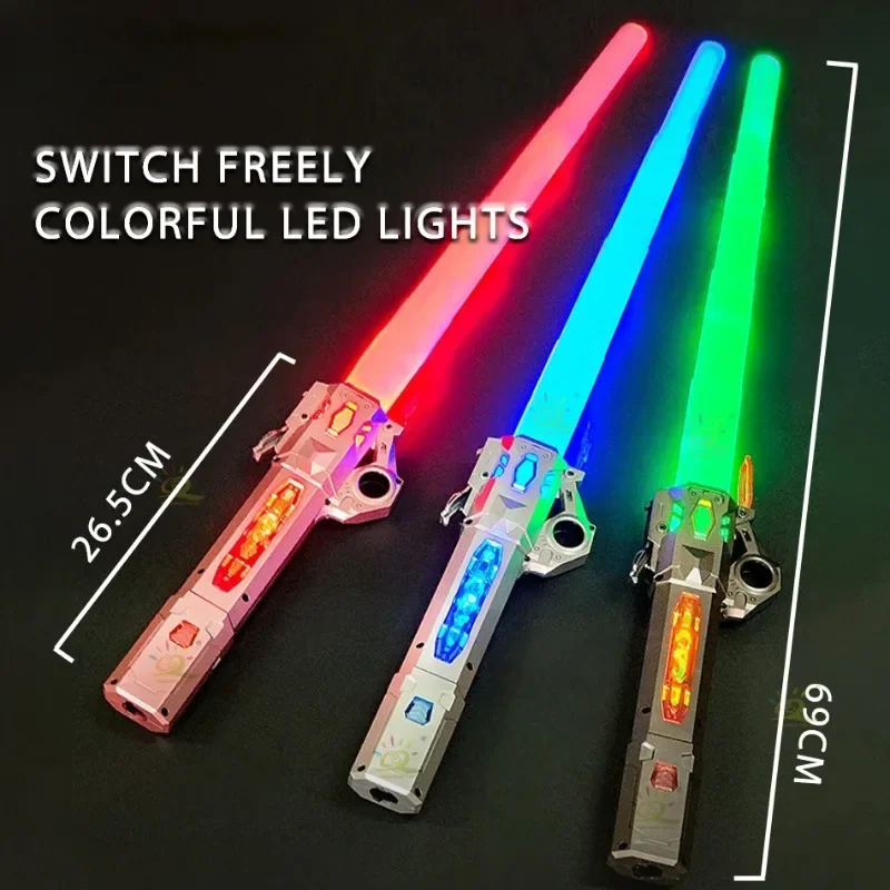 Retractable Lightsaber Finger Rotating Laser Sword Flash Luminous Soundfont Force FX FOC Blaster Cosplay Battle Toy for Children