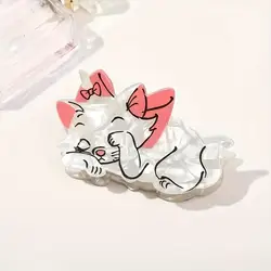 Cute Cartoon Disney Marie Cat Acetic Acid Gripper Hairpin Fashion Shark Clip Hair Accessories for Girl