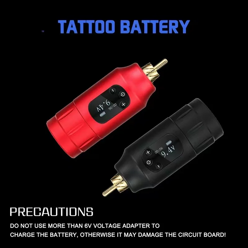 

1200mAh Tattoo Pen Battery RCA Connector Mini Wirseless Power Supply For Tattoo Rotary Machine Pen Voltage Display Type-C