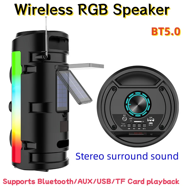 

Wireless Pillar High Power Stereo Portable Bluetooth Speaker Bass Party Speaker with TF Card/AUX/FM Home Karaoke ZQS4253 Boombox