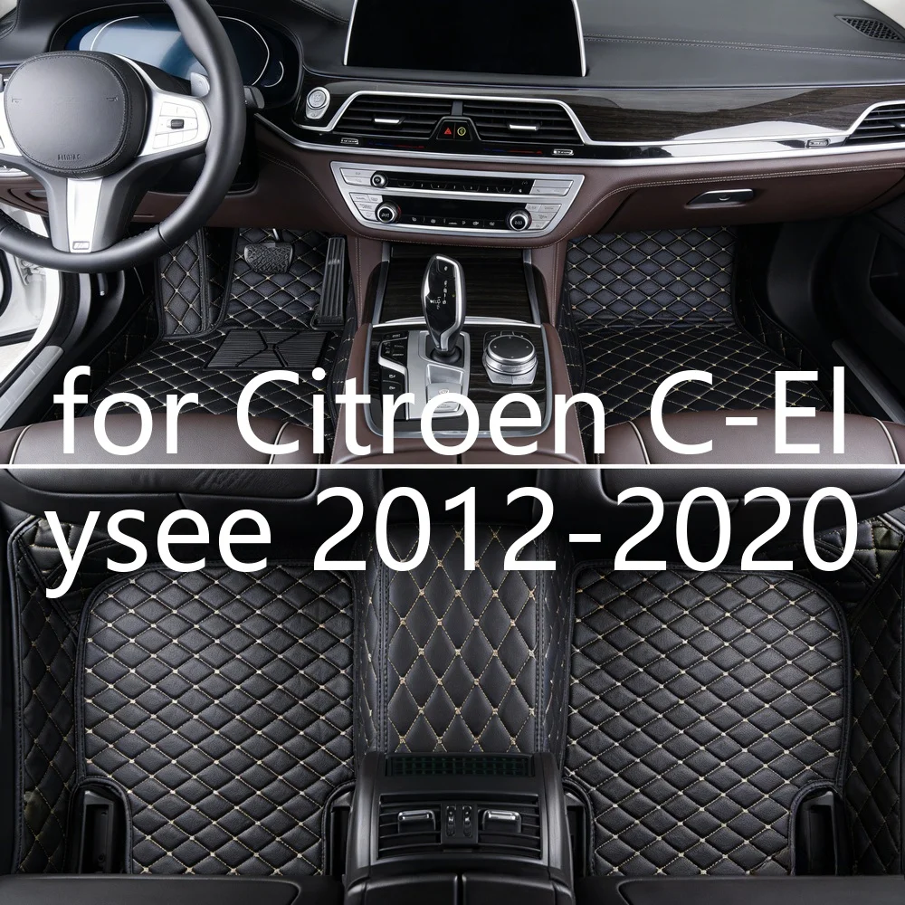 Tapis de sol de voiture de qualité supérieure, couverture complète, pour Citroen C-Elysee 2012 – 2020, 5 places, en cuir PU, imperméable, antidérapant, protection contre toutes les intempéries, doublures de sol intérieures pour voiture, 9123