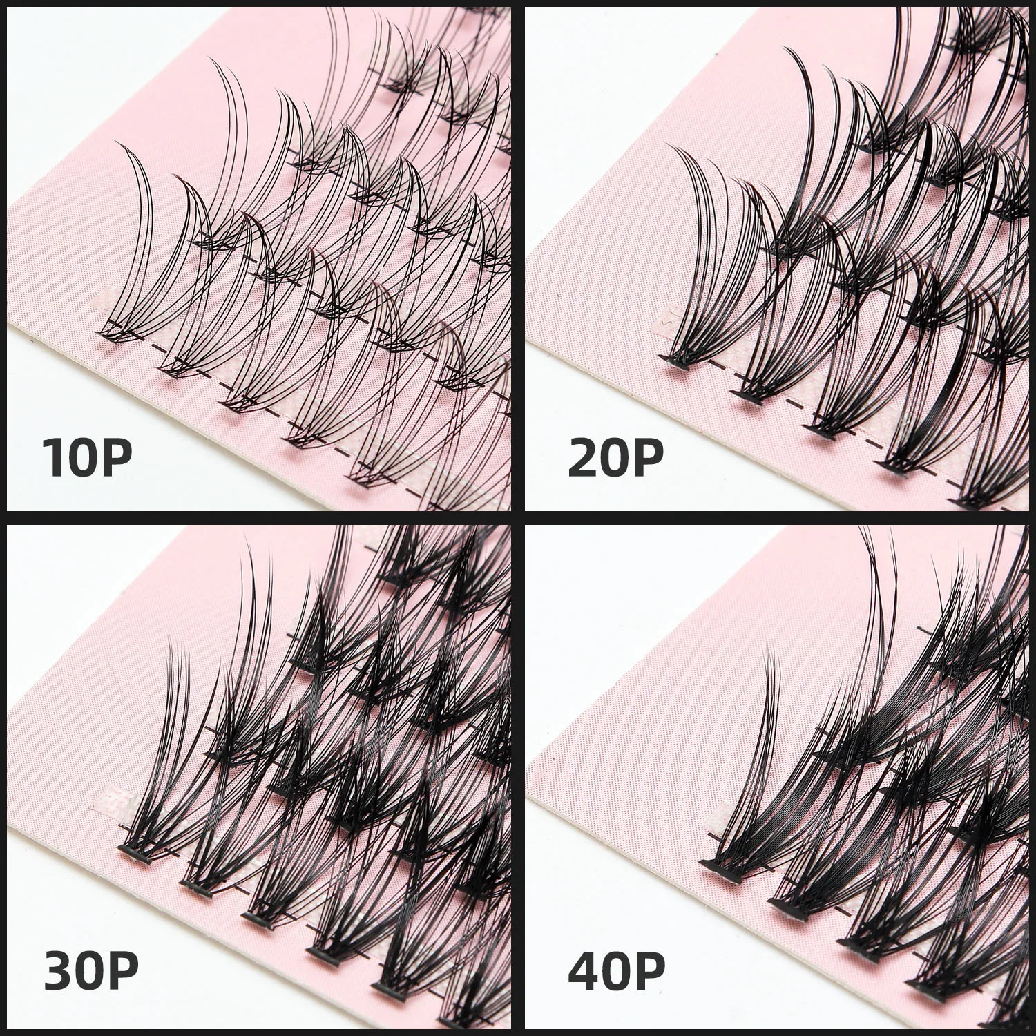 Wholesale 10D/20D/40D Lashes Cluster Eyelash Extension Natural Long Black 3D Volume Effect Faux Bunche Individual Makeup Cilias