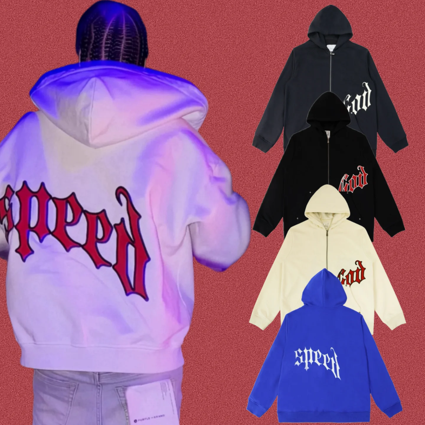 

Godspeed American Street Retro High Street Men's Casual Versatile Hooded Open Cardigan Sweatirt Set Trendy Faion Urban Sle