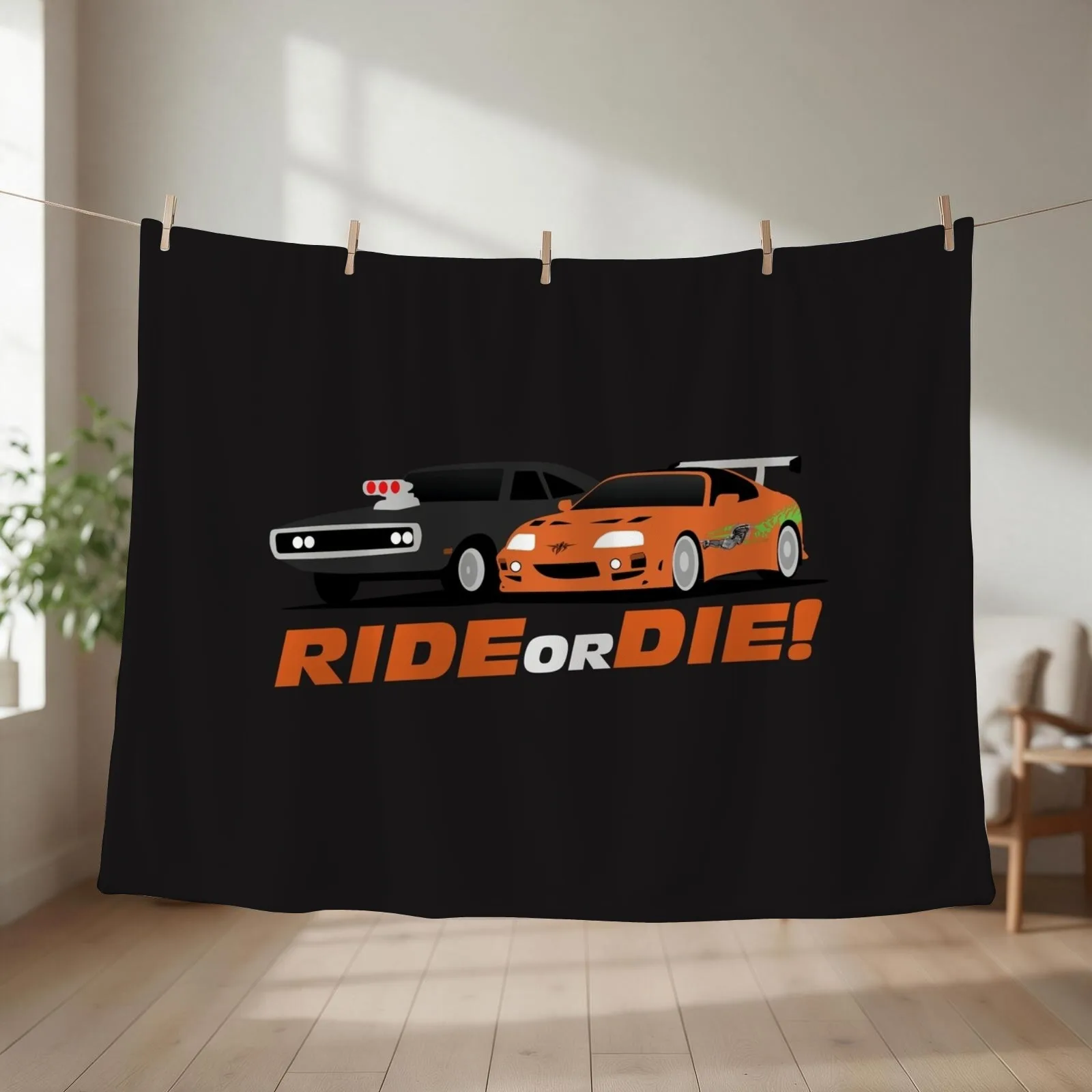 RideOrDie Shirt Print Throw Blanket couch cozy soft plush fuzzy picnic outdoor blanket
