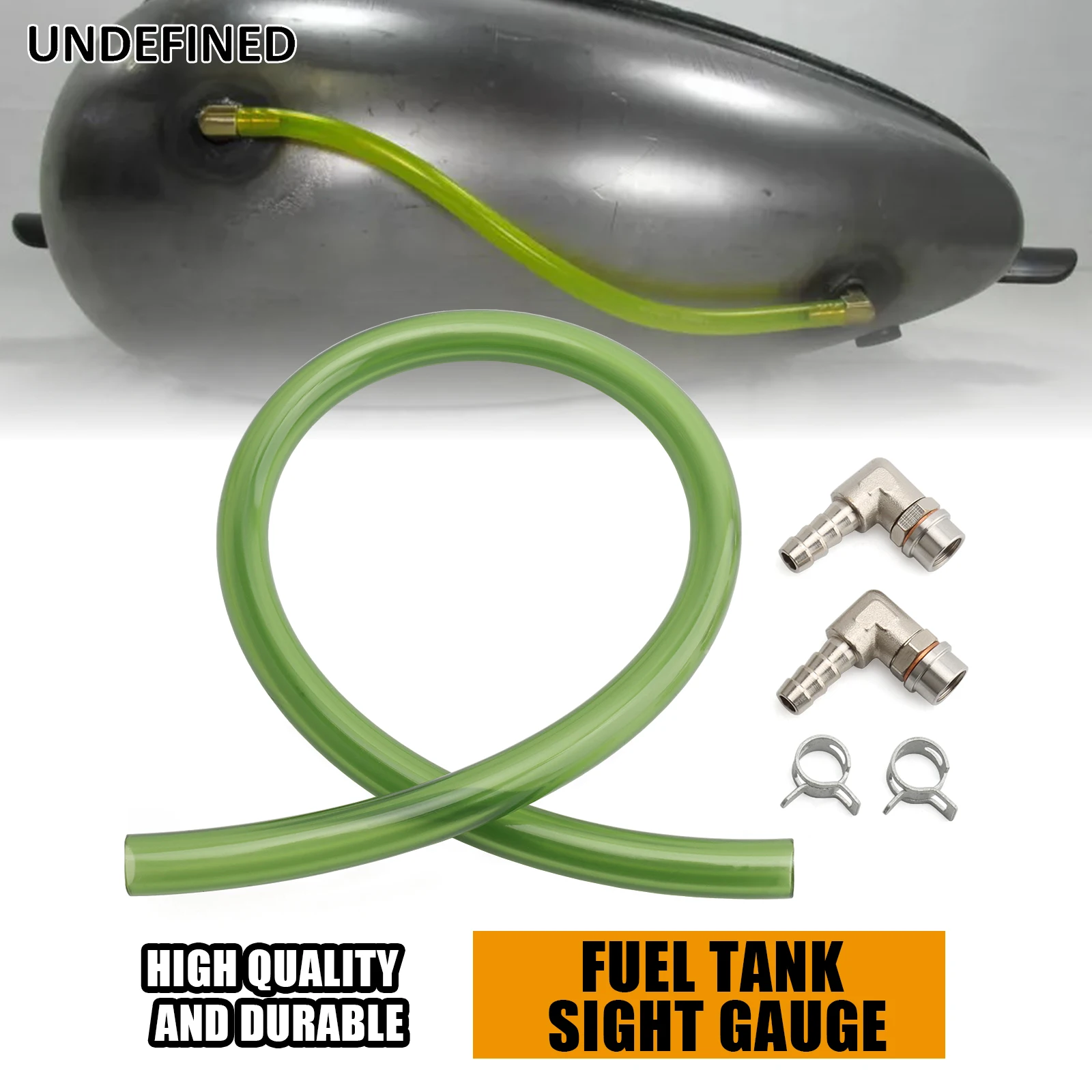Fit For Harley Chopper Bobber Custom Cafe Racer Motorcycle Fuel Hose Flush Gas Gauge Sight Window Nickel Barbs Accessories