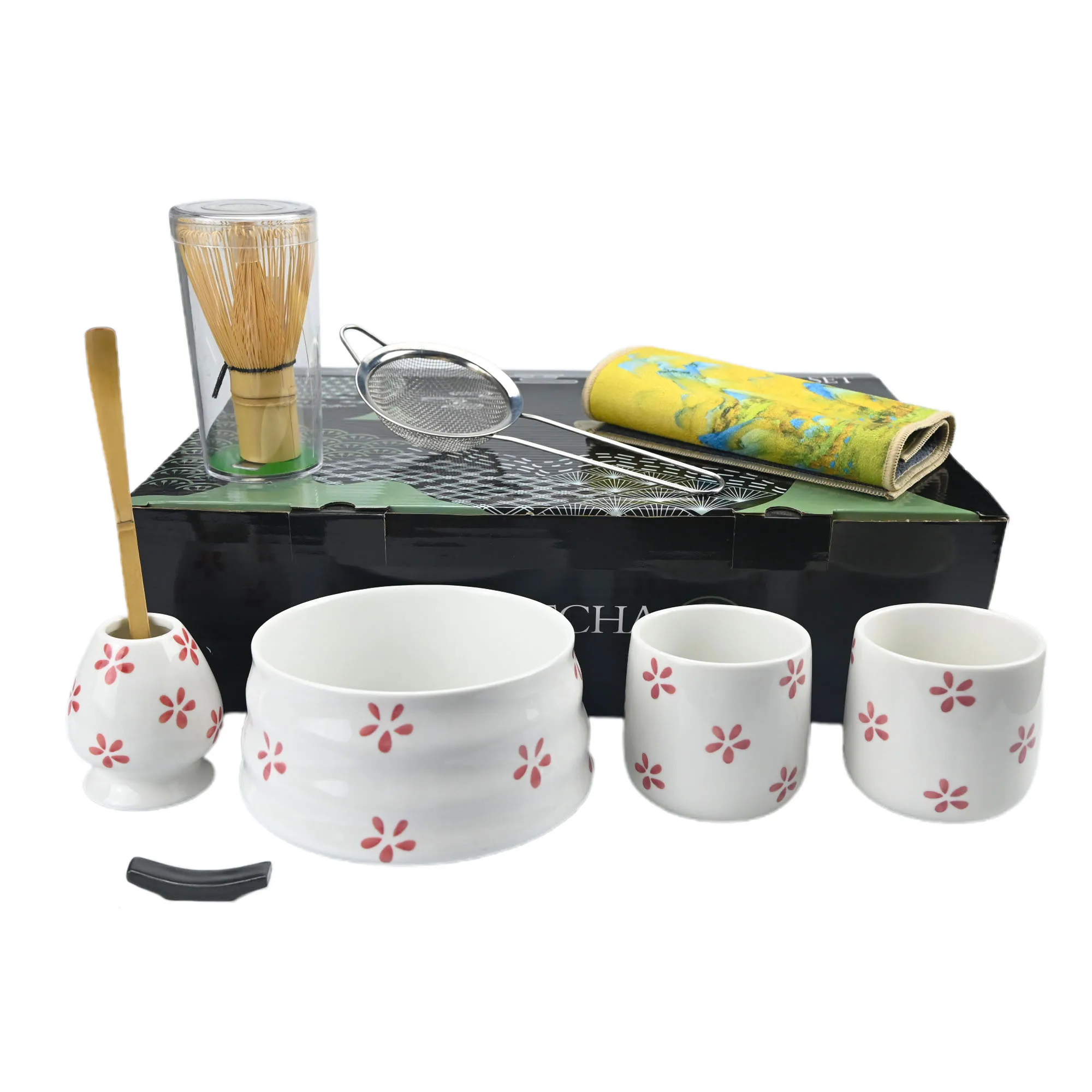 

9pcs Japanese Matcha Set Matcha Bowl With Mouth Song Dynasty Tea Tip Tool Matcha Whisker Stand