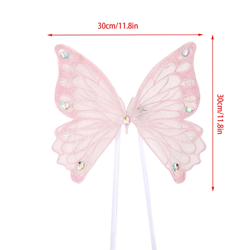 Valentine\'s Day Cake Topper Decoration Handmade Big Butterfly Insert Queen Mother Happy Birthday Love Led Light Baking Supplies