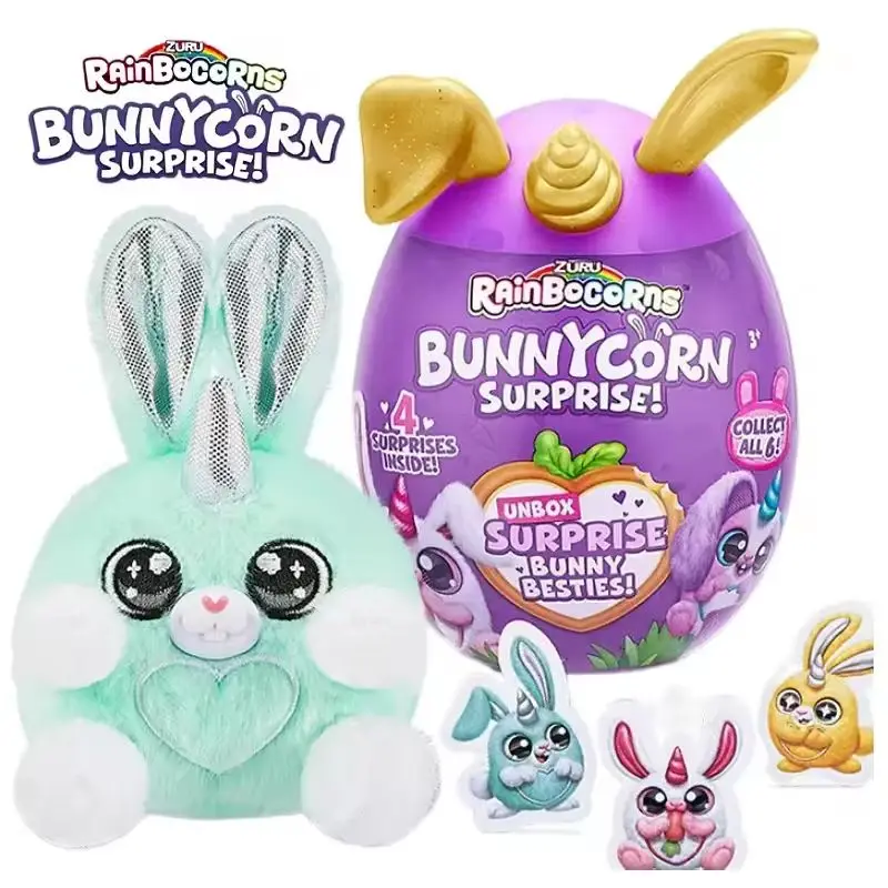 Original Zuru Bunnyconn sorpresa tan lindo conejo familia sorpresa huevo mágico tendencia muñeca niña juguete de peluche pasatiempos regalos