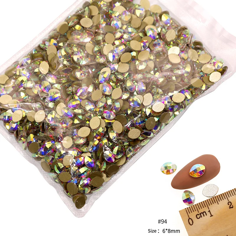 VDD 81-118 Großhandel 1440 Stück Glasrhinestones Kristall AB Flache Rückseite Glänzende Strass-Steine für DIY-Handwerk Nagelkunst-Zubehör – Detail 20