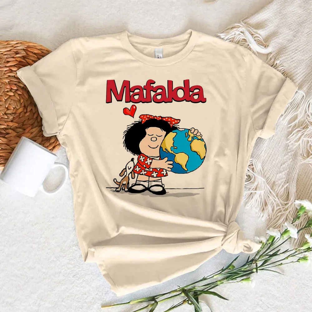 

Футболки Mafalda, женская повседневная одежда, топ, Женская графическая одежда