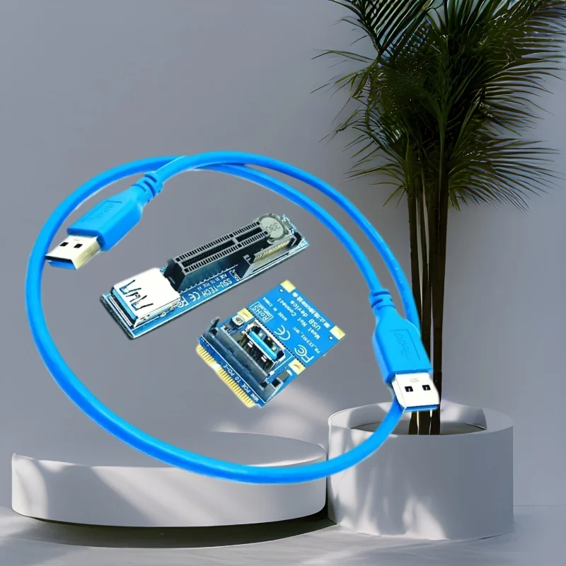 

Mini PCIE to PCIE X4 Riser Card with 60cm USB3.0 Extension Cable Adapter Card Converter with Power Module for Desktop PC AMD GPU