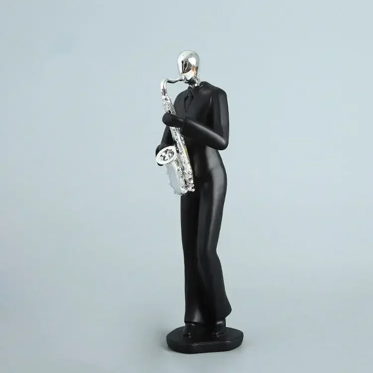 [Crafts] Modern Abstract Sculpture music band Violin Violinist figure model Statue Art Carving Resin Figurine Home Decorations