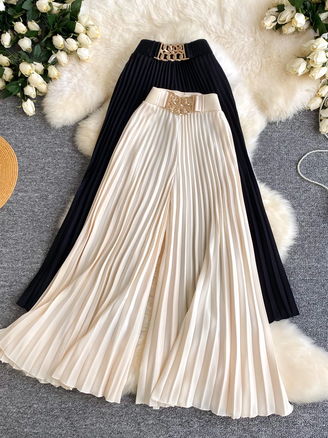 

Korean Style High Waist Wide Leg Pants Women's Loose Fashionable Commute Style Slimming Casual Pants Spring New Arrival