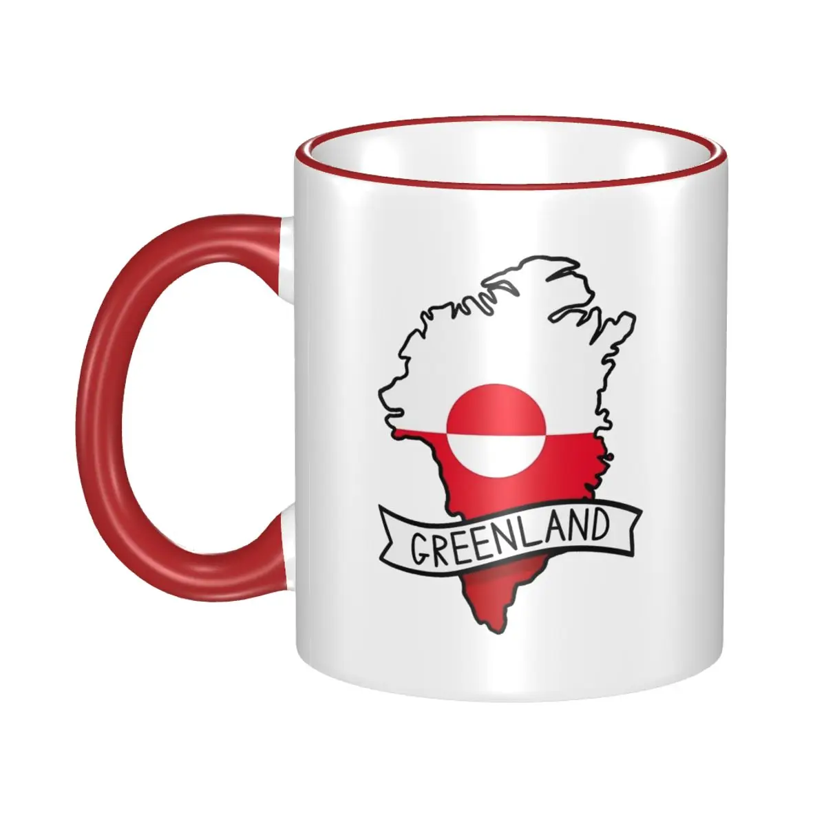 Greenland Flag Map Mug Cute Coffee Cup Healing Gift For Kids Adult