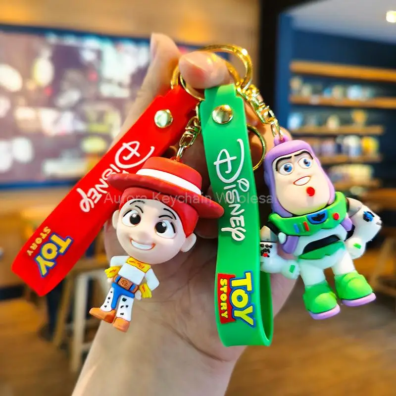 Anime Disney Keychain Mickey Mouse Minnie Toy Story Keyring Ornament Cartoon kawaii Key Chain Car Pendant Kids Toys Gifts