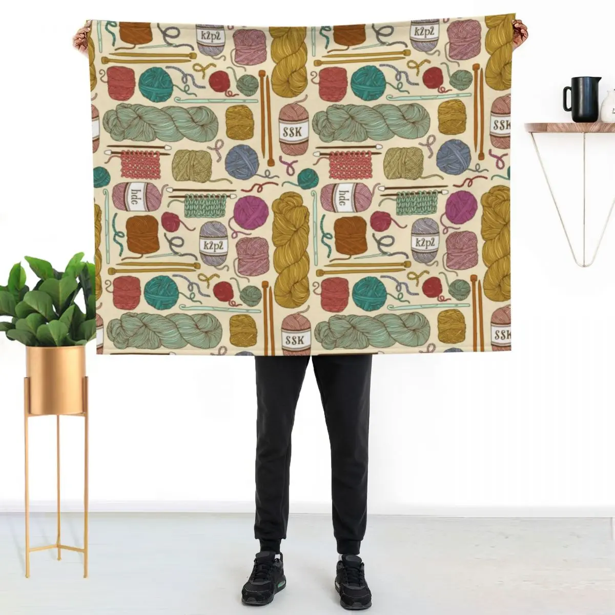 

KNIT or CROCHET Throw Blanket Foldable Soft Warm Blanket for Outdoor Use