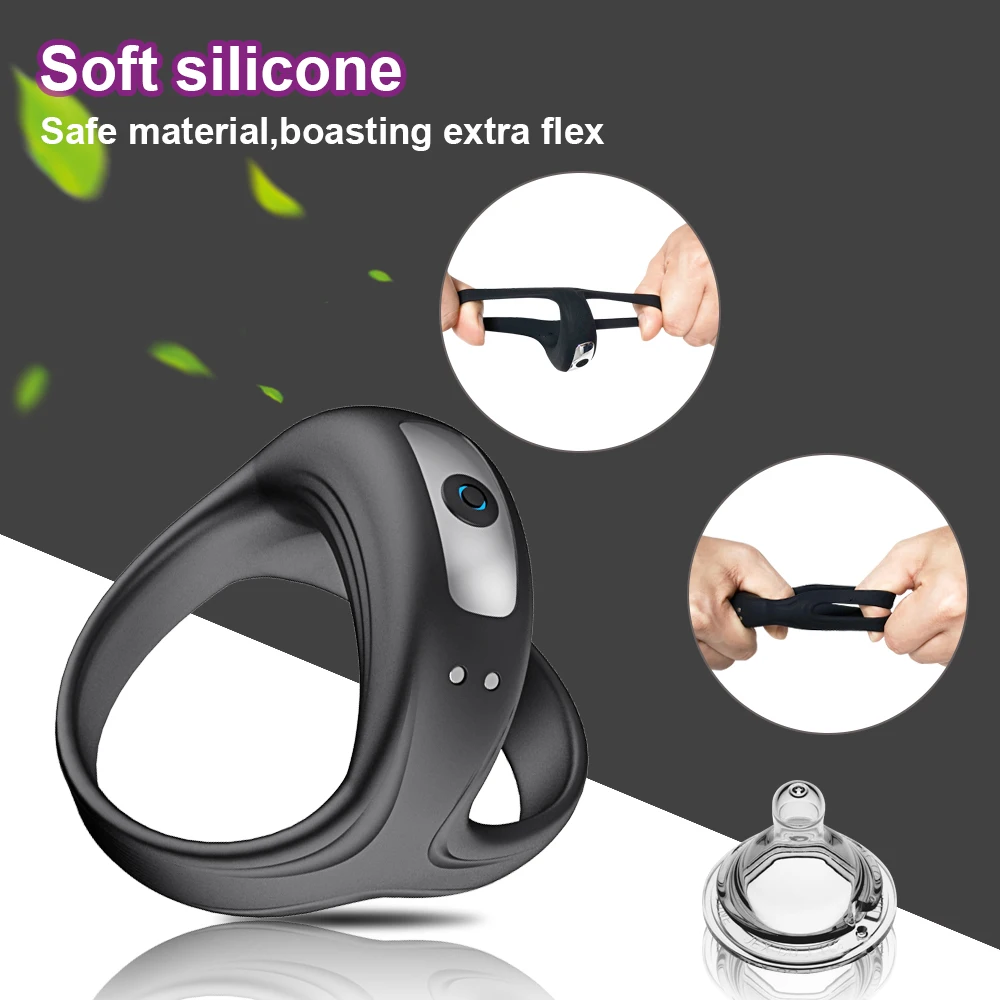 Vibrating Cock Ring Penis Ring for Man Male Chastity Ejaculation Delay Couple Vibrator Rings Penisring Adult Goods for Men - Image 4