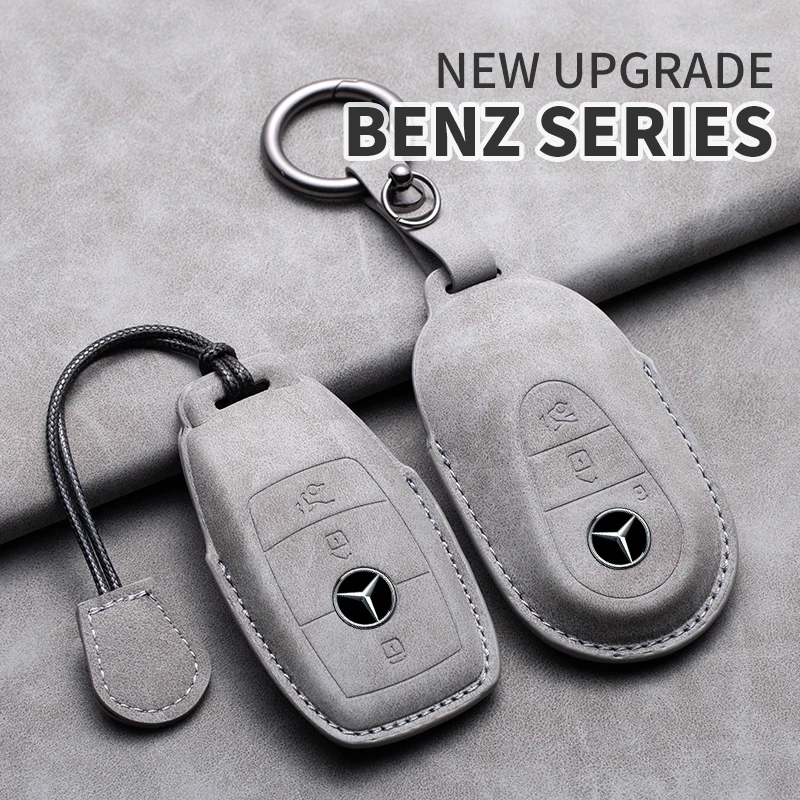 Leather 3D Finalized Car Key Case 1:1 Original Car Key For Mercedes-Benz CLA180 CLS350 Glb Gla Gle Glc Glk Gls ML250 R320 S400-image