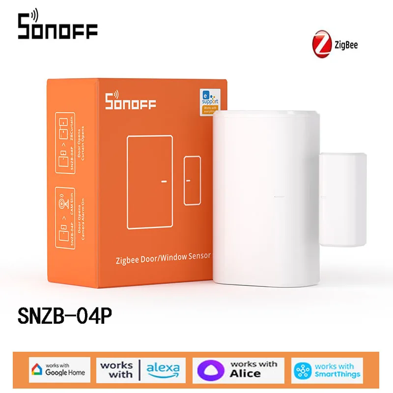 SONOFF SNZB-04P Zigbee czujnik okna drzwi bezprzewodowy EasyLink monitorowanie drzwi i okien czujnik bezpieczeństwo w domu Alarm antykradzieżowy