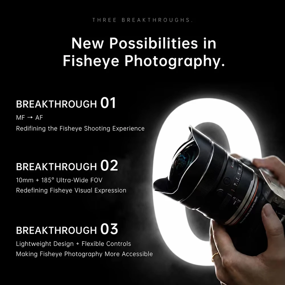 7artisans AF 10mm F2.5  Full Frame Fisheye Ultra Wide Angle Autofocus Lens For Sony FE Nikon Z Panasonic Sigma Leica L Camera